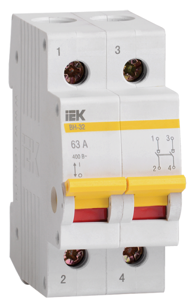 Купить IEK KARAT Выключатель нагрузки (мини-рубильник) ВН-32 2Р 20А