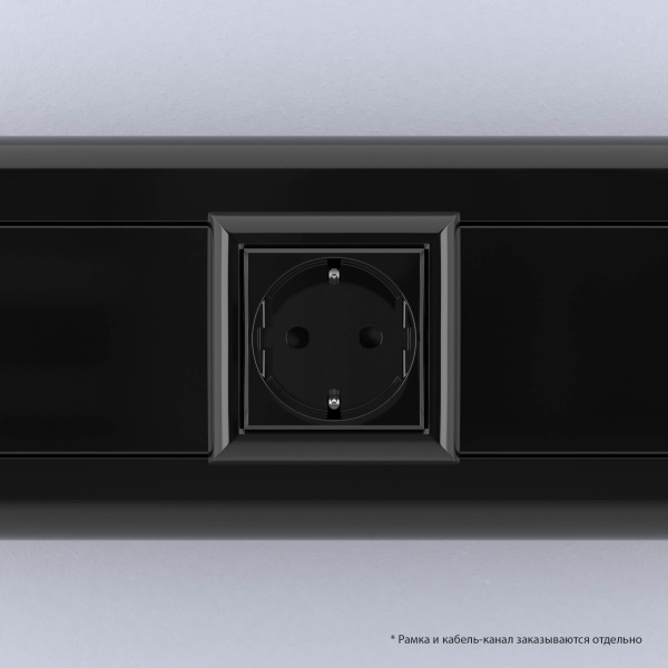 Купить DKC Розетка модульная, 2P+E, с з/ш, "Avanti", "Черный квадрат", 2 модуля
