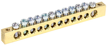 IEK Шина PEN земля-ноль 8х12мм 12/2 (12групп/креп по краям)