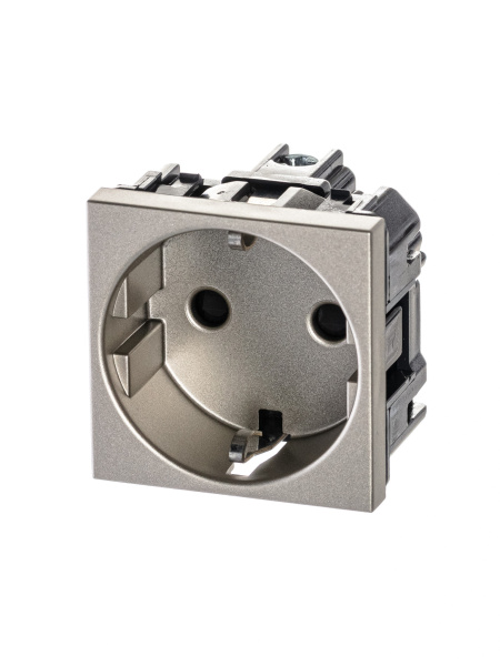 ABB NIE Zenit Шампань Розетка с/з с защитными шторками, винт. зажим, 2 мод 2CLA228800N1901