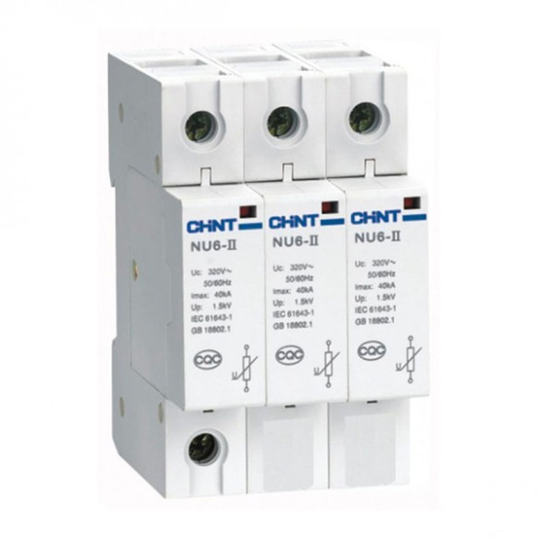 CHINT Ограничитель имп. перенапр. NU6-II 3Р In=15kA Uc=385B Im=40kA