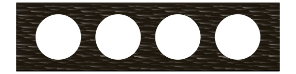 Legrand Celiane2 Corian Черный рифленый Рамка 4-ая (2+2+2+2 мод) 069024