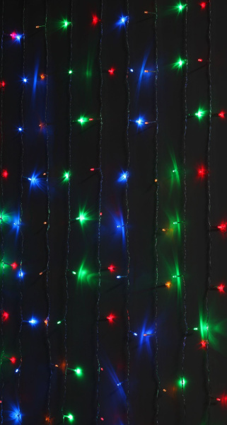 Купить ЭРА ENIZ-01M Гирлянда LED Дождь/Занавес 1,8 м*1,5 м мультиколор 8 режимов, 220V, IP20