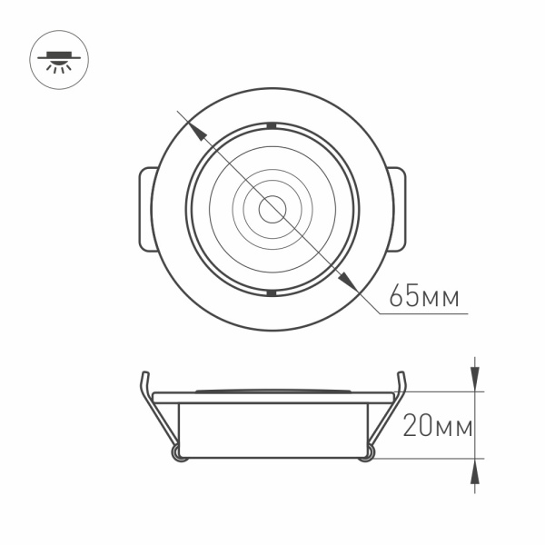 Купить Arlight Светодиодный светильник LTM-R65WH 5W Warm White 10deg (IP40 Металл, 3 года) 020768
