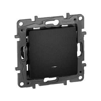 Legrand Etika Антрацит Переключатель с подсветкой, 10А, авт. клем 672615