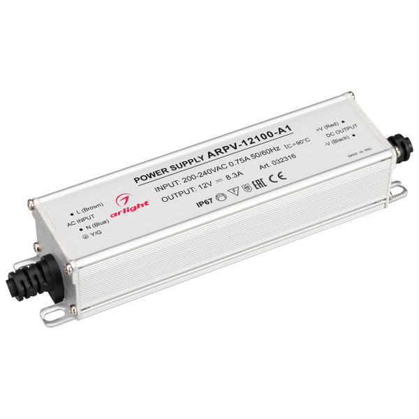 Arlight Блок питания ARPV-12100-A1 (12V, 8.3A, 100W) (IP67 Металл, 3 года) 032316