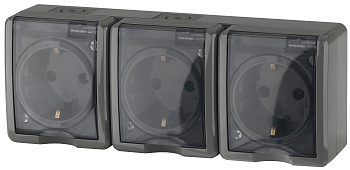 ЭРА 11-2406-03 Эксперт Серый Розетка 3-ая с/з со шт ОУ IP54