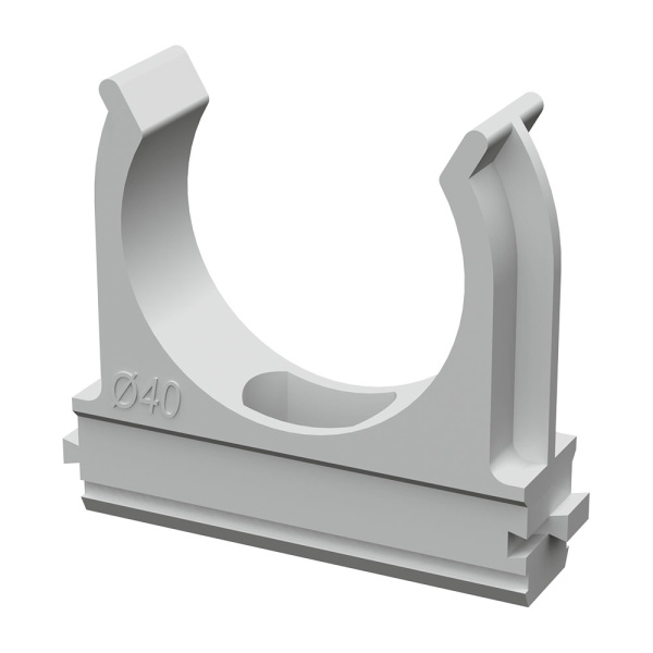 Промрукав Крепеж-клипса для труб АБС-пластик д40 (10шт/300шт уп/кор) PR.02640м