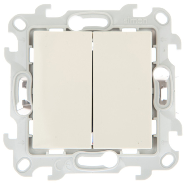 Simon 24 Слоновая кость Двухклавишный выключатель Push&Go 2420398-031