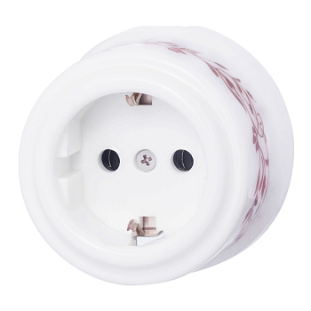 BIRONI Лизетта Керамика Белый Розетка с/з (декор D6/2) B1-101-01-D6/2