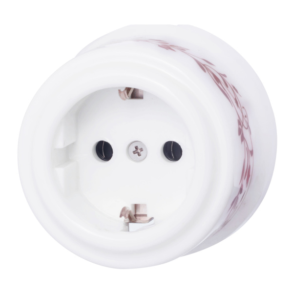 BIRONI Лизетта Керамика Белый Розетка с/з (декор D6/2) B1-101-01-D6/2