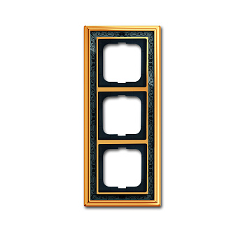 ABB BJE Династия Полированная латунь/Черная роспись Рамка 3-ая 2CKA001754A4577