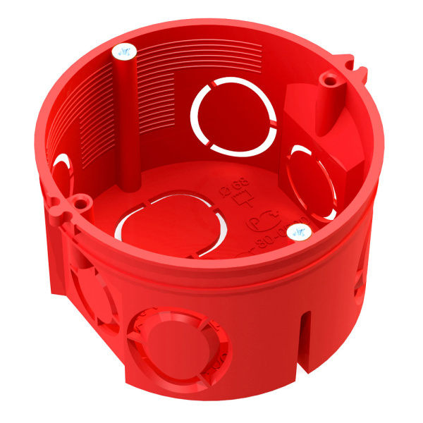 Промрукав Коробка установочная 80-0501С безгалогенная (HF) 68х42 с саморезами без соединителя (245шт/кор)