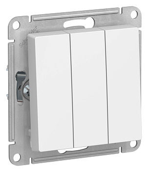 Systeme Electric AtlasDesign Лотос Выключатель 3-клавишный, сх.1+1+1, 10АХ, механизм