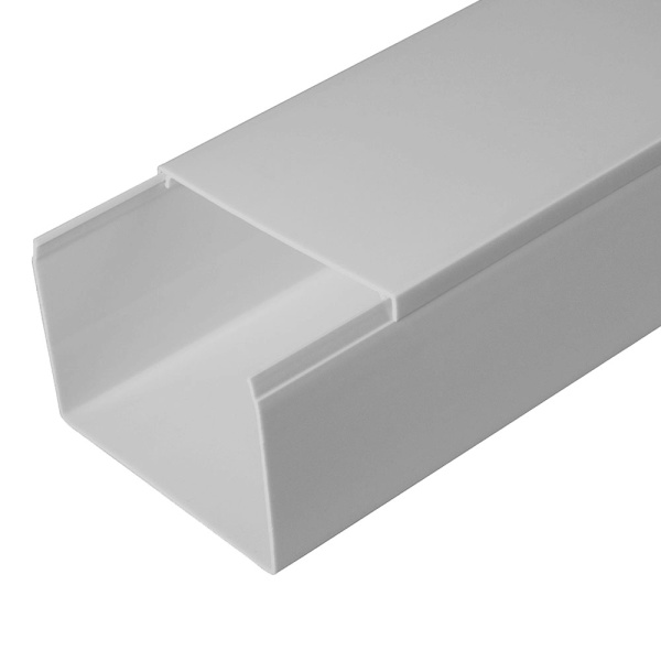 Промрукав Кабель-канал серый RAL 7035 2-й замок в п/э 80х60 (18м/уп) PR03.0080