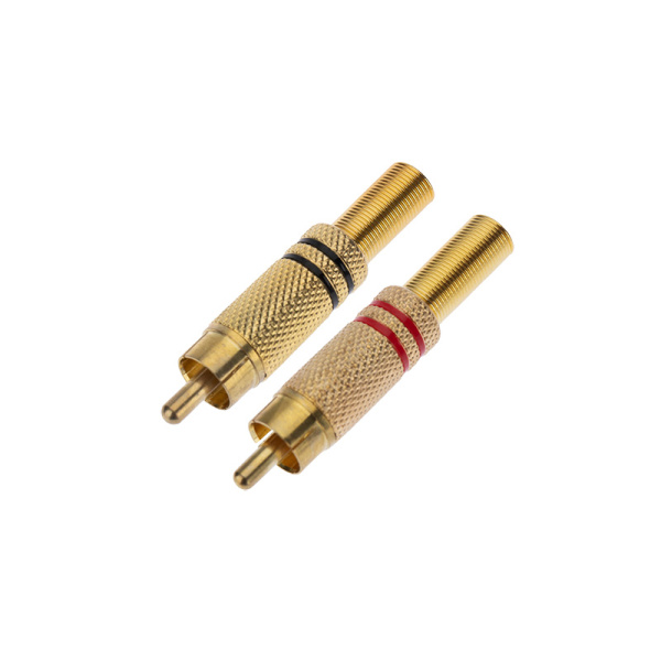 PROconnect Разъем штекер RCA Металл пайка ZN Чёрные/Красные GOLD 14-0405-1