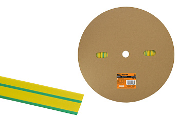 TDM Термоусаживаемая трубка ТУТнг 16/8 желто-зеленая (100 м/ролл) SQ0518-0038