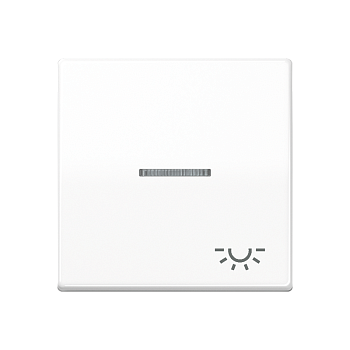 JUNG Клавиша для выключателя с окошком для подсветки и символом "свет" белая ABAS591KO5LWW