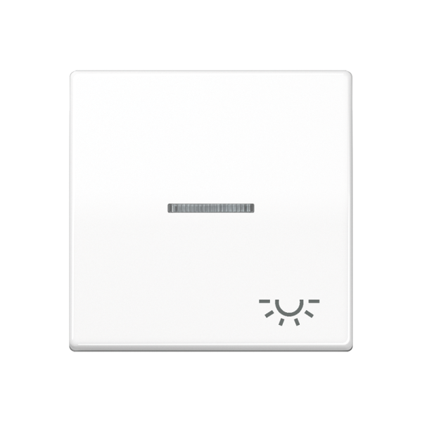 JUNG Клавиша для выключателя с окошком для подсветки и символом "свет" белая ABAS591KO5LWW