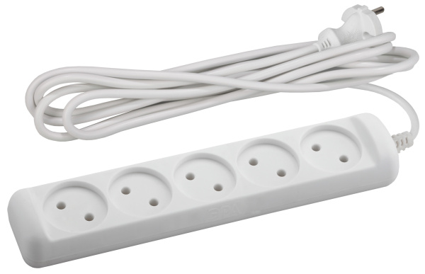 ЭРА U-5-3m Удлинитель без заземления., 5гн, 3м, ПВС, 2х1мм2, 10А