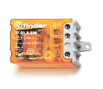 Finder Шаговое электромеханическое реле; 1NO 10А, 2 состояния; контакты AgNi; питание 110В АC; монтаж в коробке; фланец; степень защиты IP20 270181100000