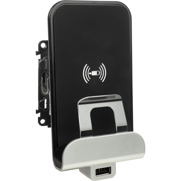 Купить Legrand Valena LIFE Беспроводное зарядное устройство Qi 1А с дополнительным разьемом USB A 5В 2,4А. 753114