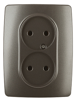 ЭРА 12-2107-13 Розетка 2X2P, 16A-250В, IP20, 12, Бронза