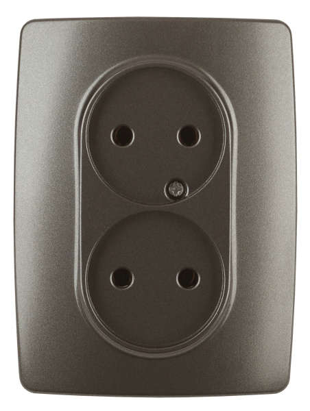 ЭРА 12-2107-13 Розетка 2X2P, 16A-250В, IP20, 12, Бронза
