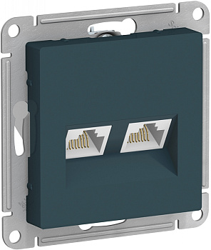 Systeme Electric AtlasDesign Изумруд Розетка двойная компьютерная RJ45+RJ45, кат.5E, механизм