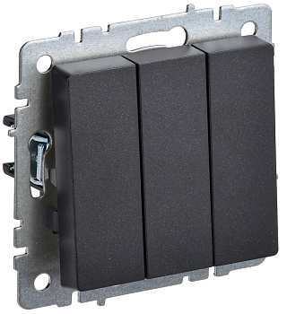 IEK BRITE BASE Черный Выключ. 3-кл 10А ВС10-3-0-БрЧ