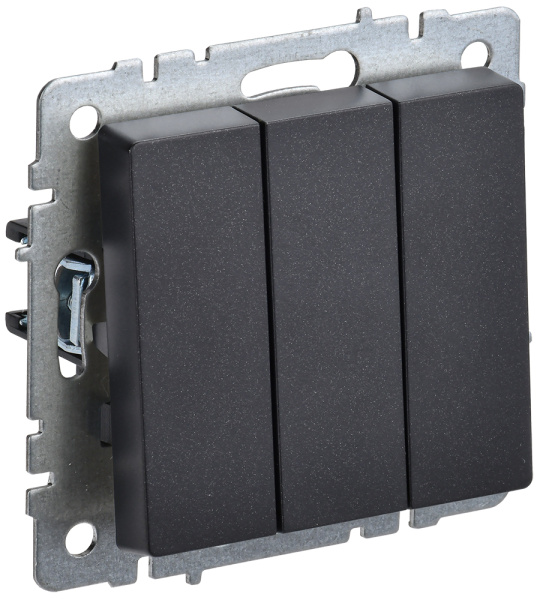 IEK BRITE BASE Черный Выключ. 3-кл 10А ВС10-3-0-БрЧ