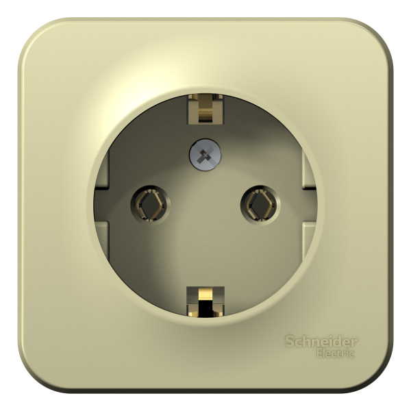 Купить Systeme Electric Blanca наруж Беж Розетка с/з без шторок, изолир. пластина 16А, 250В
