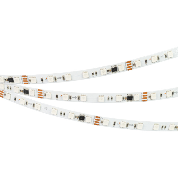 Купить Arlight Лента SPI-B60-10mm 24V RGB-PX6-RAM (15 W/m, IP20, 5060, 5m) (бегущий огонь) 033447