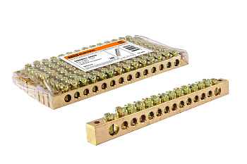 TDM Шина "N" нулевая 8x12мм 14/2 (14 групп/крепеж по краям) SQ0801-0005