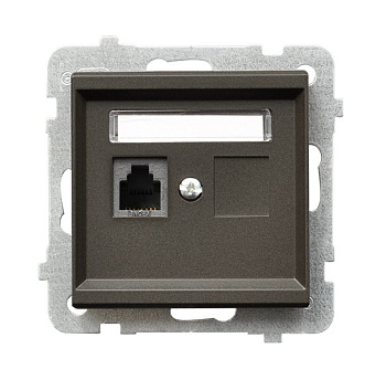 Ospel Sonata Шоколадный металлик Розетка телефонная 1-я, без рамки GPT-1R/m/40