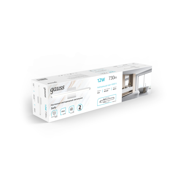 Купить Gauss Настенный светодиодный светильник Safo BR041 12W 730lm 200-240V 400mm LED 1/20