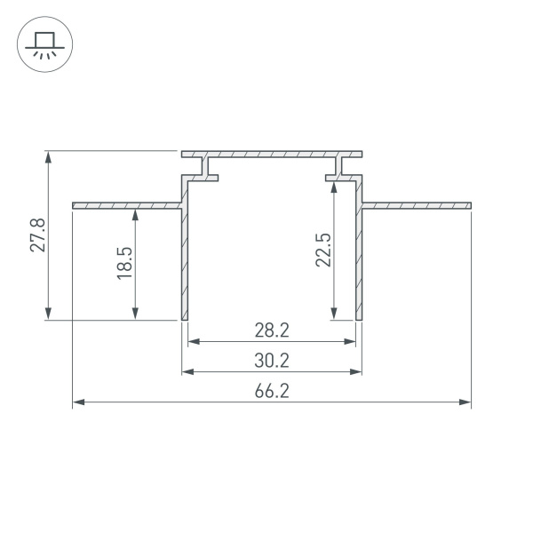 Купить Arlight Профиль-держатель TEK-PLS-GH16-2000 (Алюминий) 019861