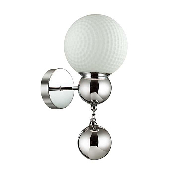 Odeon Light 3953/1W ODL18 140 хром/белый/хромированное стекло Бра IP20 E27 60W 220V JOLLY