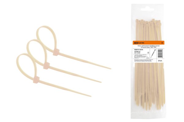 TDM Хомут нейлоновый 4.8х400мм (сосна) (25 штук) серия "ЭКО" SQ0515-0374