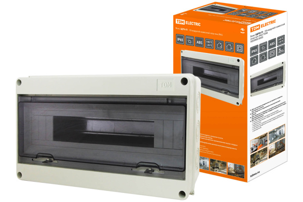 TDM Бокс ЩРН-П-18 модулей навесной пластик IP65 SQ0908-0005