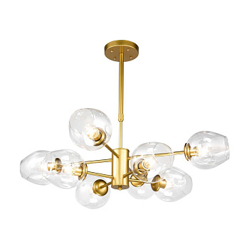 Favourite 2625-8P подвесная люстра Каркас золотого цвета, плафоны из прозрачного стекла