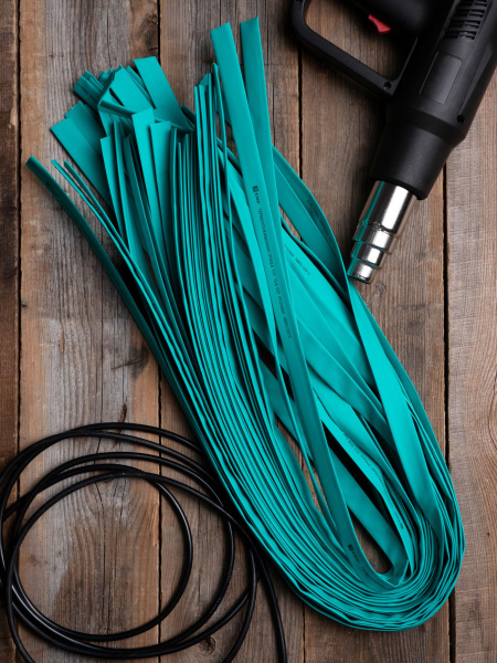 Купить EKF PROxima Термоусаживаемая трубка ТУТ нг 12/6 зеленая в отрезках по 1м