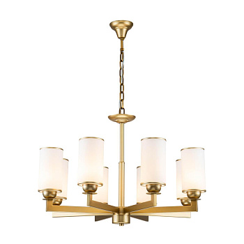 Favourite 2621-8P подвесная люстра Каркас цвета латунь, плафоны из белого матового стекла