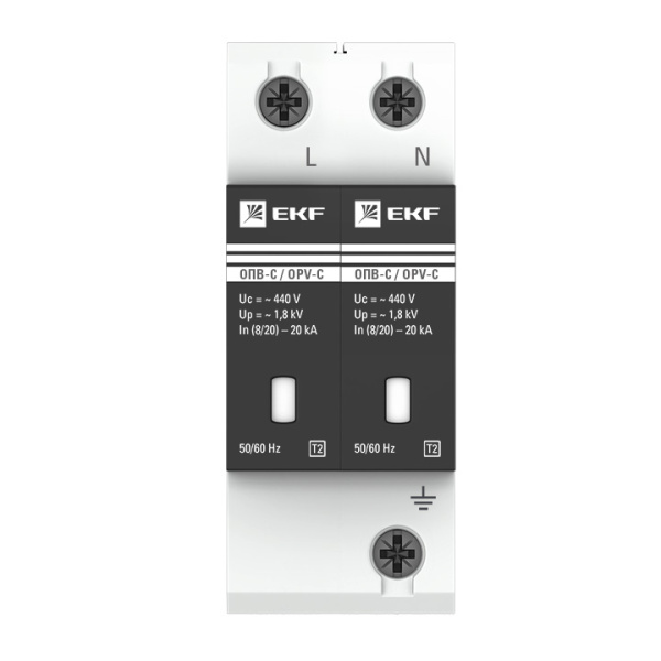 Купить EKF PROxima Ограничитель импульсных напряжений ОПВ-C/2P In 20кА 400В с сигн.