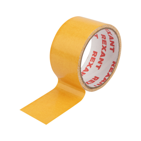 Двухсторонний скотч , тканевая основа 48 мм, ролик 5 м Rexant 09-6348