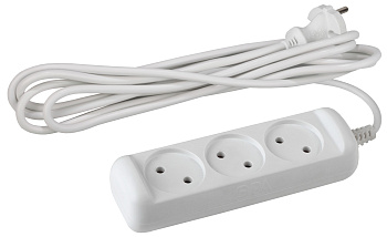 ЭРА UX(6)-3-3m Удлинитель без зазeмления., 2х0.75мм2, ПВС, 3гн, 3м