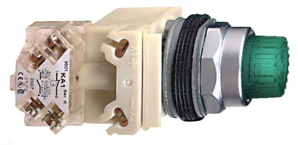 Купить SE Кнопка с подсветкой зеленая, 24В 9001K2L35GH13