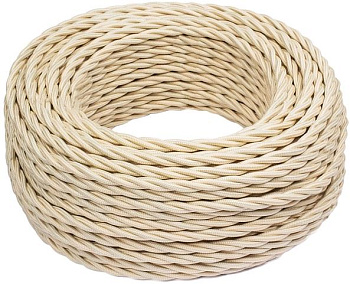 BIRONI Песочное золото матовый Витой провод 2*2,5 10м B1-425-719-10