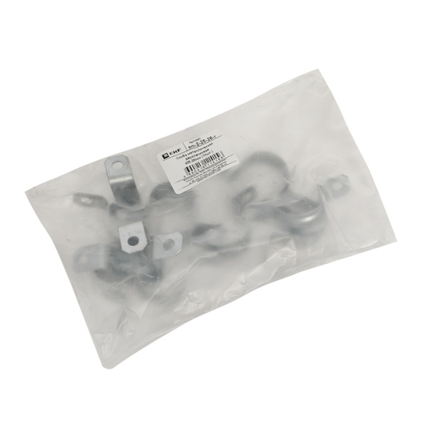 Купить EKF PROxima Скоба металлическая двухлапковая d25-26мм (10шт.)