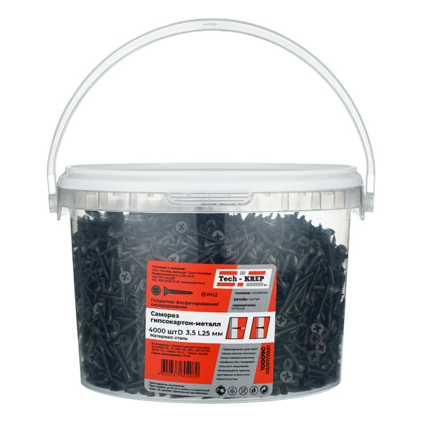 Tech-Krep Саморез ШСГМ 3,5х25 (4000 шт) - ведро 100090
